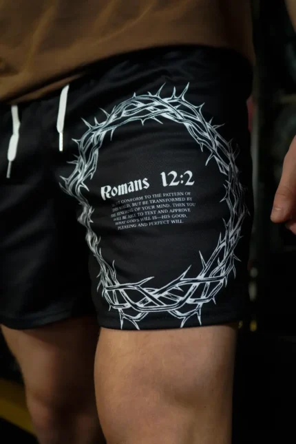 Saint Kaizen Crown of Thorns Mesh Shorts Black (3)
