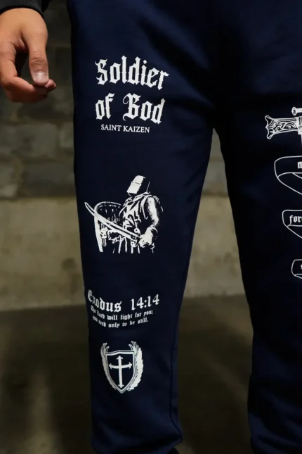 Saint Kaizen Soldier of God Joggers Navy (4)